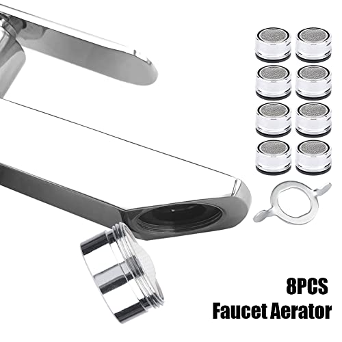 Keleapeker 8 Pcs Faucet Aerator, Universal Replacement Parts 15/16-Inch 24Mm Stainless Steel Core Brass Shell With Washers And Wrench, Faucet Filter For Kitchen Bathroom Sink #TOP2
