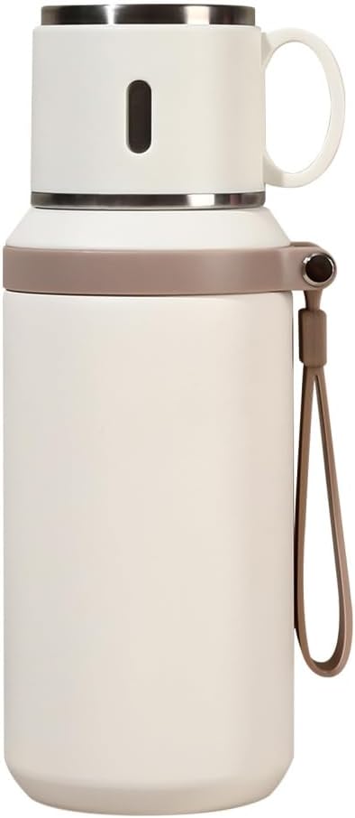 MiOYOOW Travel Mug, 600ML Stainless Steel Thermos with Cover Lid, Leakproof Insulated Water Bottle for Men Women