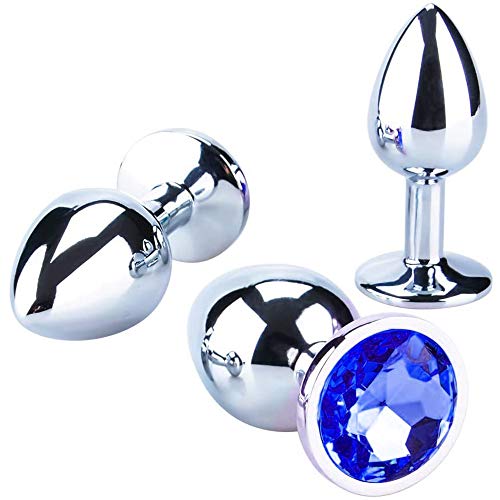 Ninonly アナルプラグ アナルグッズ アナル開発 アナル拡張 3点セット 男女兼用 ステンレス 収納バッグ付き（ダークブルー） - 画像5