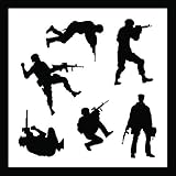 Auto Vynamics - STENCIL-SOLDIERS01-10 - Detailed Military Soldiers Stencil Set - Includes Standing & Crouching Silhouettes! - 10-by-10-inch Sheet - (1) Piece Kit - Single Sheet