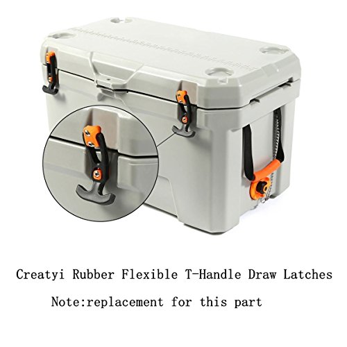 Creatyi 4 Pcs Rubber Flexible T-Handle Draw Latches,For Tool Box,Cooler, Golf Cart, Engineering Machine Hood Or Farm Machinery #TOP1