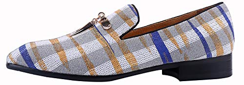 ELANROMAN Men's Loafers Tassel Luxury Penny Slip-On Leather Party Shoes3