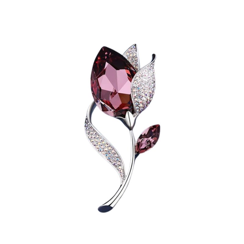 carl vinson Crystal Tulip Brooch for Women All Match Corsage Pin for Dress Shirt Scarf-picture-40