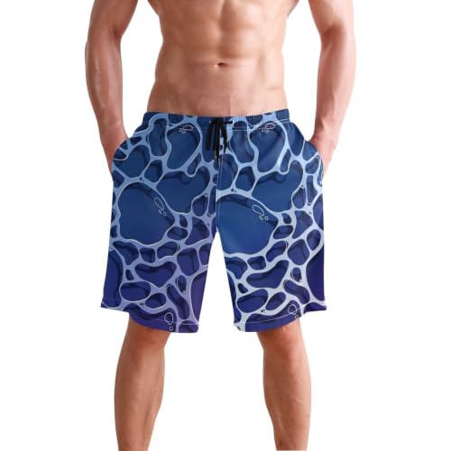 Short de plage pour homme avec texture ondulée chic bleu foncé 22,9 cm