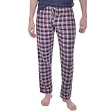 100 % Baumwolle Brave Soul Terrence Herren Pyjamahose/Pyjamahose, lang, Größe L, Weinrot/Blau