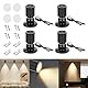 AMFUN 4PCS 360° Schwenkbar Aluminium Spotlight, 5V 1W Mini LED Spot Licht, USB-Dimmbarer LED-Strahler für Zuhause, Hotel, Schmuck, Dekoration, Malerei, Pflanzen, Weinschrank (4000 K Neutrales Licht)