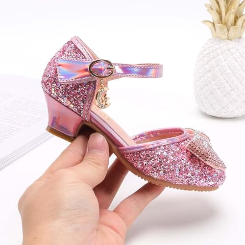 Girls Clear Jelly Sandals with Sparkle Bow | Cosplay Mary Jane Party Shoes for Toddler Kids, Dress Up Princess Beach Wedding Flats3