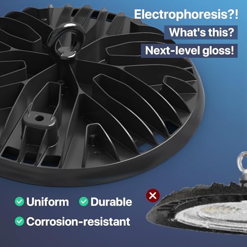 HYPERLITE UFO Led High Bay Light: 150W LED High Bay Lights with 18000LM, 5000K Daylight, Plug and Play with 6ft Cable, UFO high Bay with 120V Plug for Barn Garage Workshop Shop 10Packs by HYPERLITE - Image 5