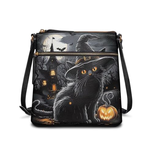 HUGS IDEA Crossbody Bag for Women Halloween Leather Shoulder Purse Holiday Gifts