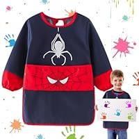 Tablier Peinture Enfant, Blouse Peinture Enfant 3-7 Ans Imperméable, Tablier Réutilisable avec Poches et Manches Longues, pour les activités scolaires, le dessin, la cuisine (C)