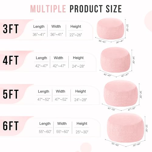 Image of 5FT Bean Bag Chair,Giant Bean Bag Chairs for Adults,Big Bean Bags with Memory Foam Filled, Large Beanbag Chairs with Chevron Plush Cover-Soft Pink