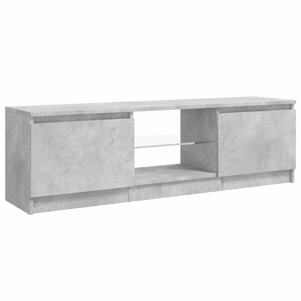 vidaXL Mobile Porta TV con Luci LED Grigio Cemento 120x30x36 cm