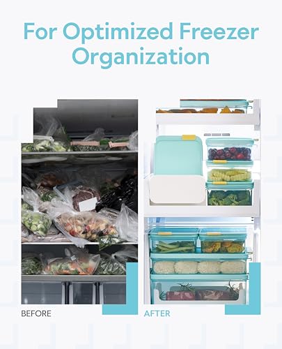 Image of LocknLock Freezer Fit 1.65 L + 15 ml Cube Tray Container (18 cubes) | Airtight Stackable Food Storage for Meal Prep | Microwave & Dishwasher Safe | BPA Free Freezer Container with Lid