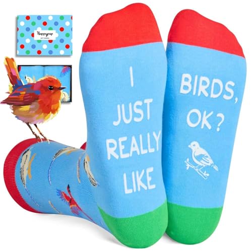 HAPPYPOP Bird Gifts for Women Men - Bird Watching Socks for Animal Lovers Teens, Birding Keeper Gifts for Birdwatcher