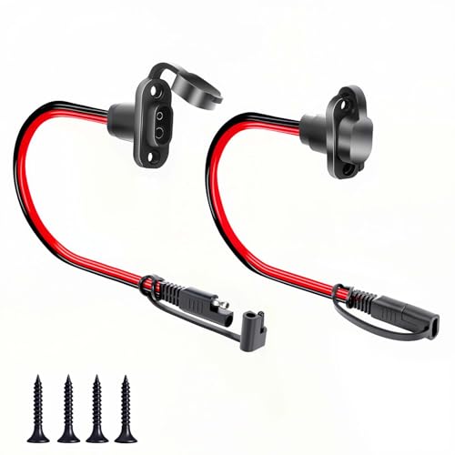 2-Pack SAE Quick Connect Harness ,1FT 12AWG Waterproof SAE Extension Cord Connector Plug ,for Automotive/Solar/Battery Chargers