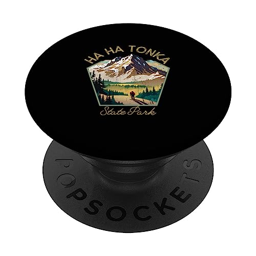 Ha Ha Tonka State Park Retro Clothing - Souvenir PopSockets Swappable PopGrip, Black