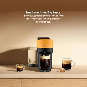 Nespresso Vertuo Pop+ by De'Longhi with Aeroccino, 1500 watts, Mango Yellow Nespresso Vertuo Pop by DeLonghi with Aeroccino 1500 watts Mango Yellow