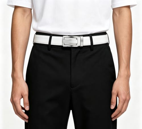 Image of Men's Belt, Ratchet Dress Casual Belt with Adjustable Automatic Buckle Trim to Fit