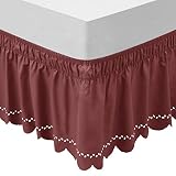 OBYTEX Wrap Around Bed Skirts Fashional Elastic Dust Ruffle Silky Soft & Wrinkle Free Classic Stylis