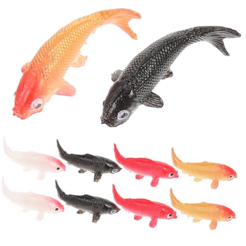 iplusmile 12スケール ドールハウス用ミニ魚 10個セット プラスチック製ミクロ風景オーナメント 金魚と鯉の置物 や ランダムカラー