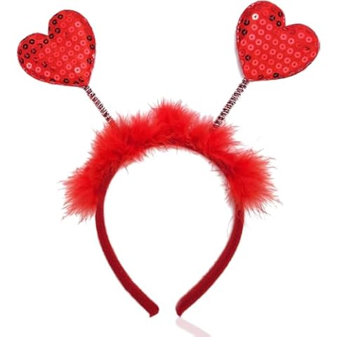 Ycfish Red Sequin Heart Headband Cover