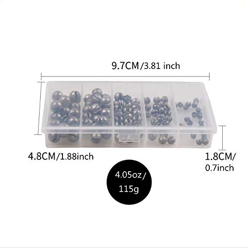 TianTac Fishing Weights Fishing Sinkers 100pcs, Split Shot Fishing Weights Sinkers, Removable Fishing Weights Assortment Fishing Tackle 0.2g, 0.5g, 1.0g, 1.5g, 2.0g - Thumbnail 3
