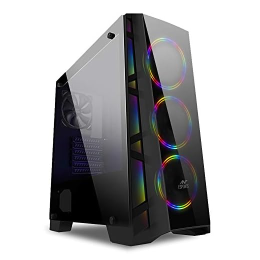 Ant Esports ICE-300TG Mid Tower Gaming Cabinet Computer case Supports ATX, Micro-ATX, Mini-ITX Motherboard with Transparent Tempered Glass Side Panel, 4 x 120 mm Fan (3 Rainbow Front/ 1 Black Rear)