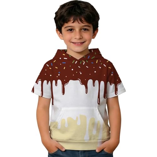 Sweat à capuche enfant manches courtes parfait pour jeux en plein air au parc