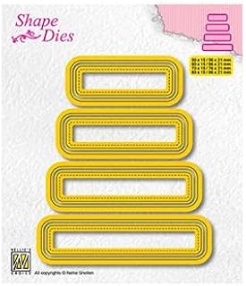 Nellie's Choice Etiquetas-8 Troqueles-5 x 1,5 cm a 8,6 x 2,1 cm-para Hacer Tarjetas, Navidad, Scrapbooking, Manualidades, DIY, Amarillo, 50x15 / 60x15 / 70x15 / 80x15