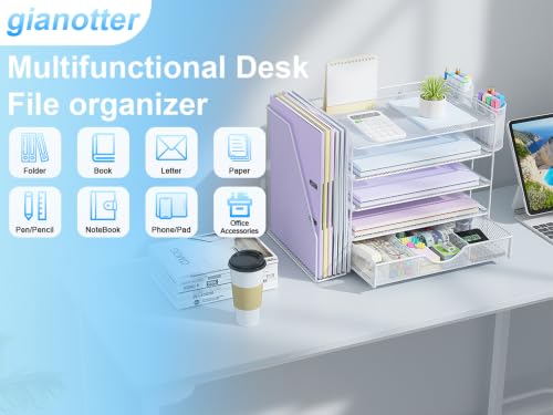 Image of gianotter 5-Tier Desk Organizer with Drawers and File Holders