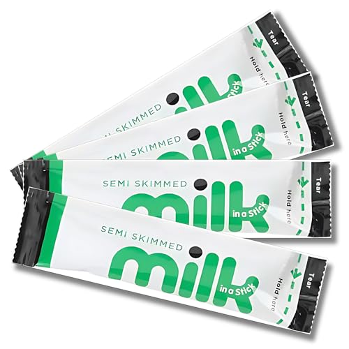 50 x Lakeland Dairies Milk In A Stick UHT Semi Skimmed Milk Sachets 10ml Individually Wrapped Portions Travel Camping Work Hotels Letterbox Friendly Packaging by Espresso Yourself