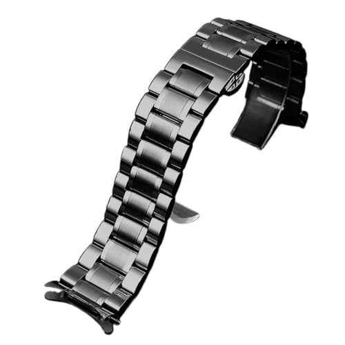 Bracelet montre acier inoxydable 22mm noir sangle incurvée pour EFR 526