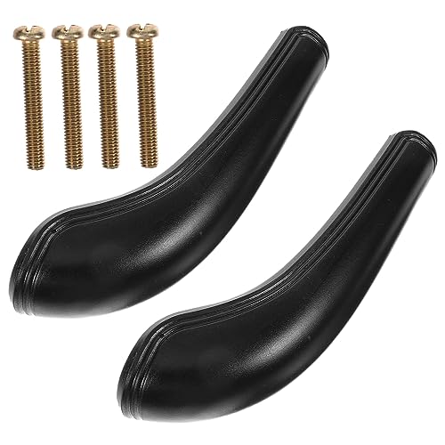 GOOHOCHY 2pcs Wheelchair Armrest Cover Desk Chair Arm Pads Drive Wheelchair Replacement Parts Arm Cushions Armrest Replacement Arm Rest Chair Wheel Arm Rest Polyurethane Self-Skinning Black