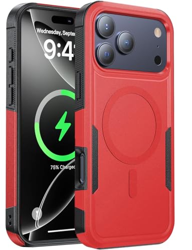 Coque magnétique pour iPhone 17 Pro robuste avec armure double couche de qualité militaire