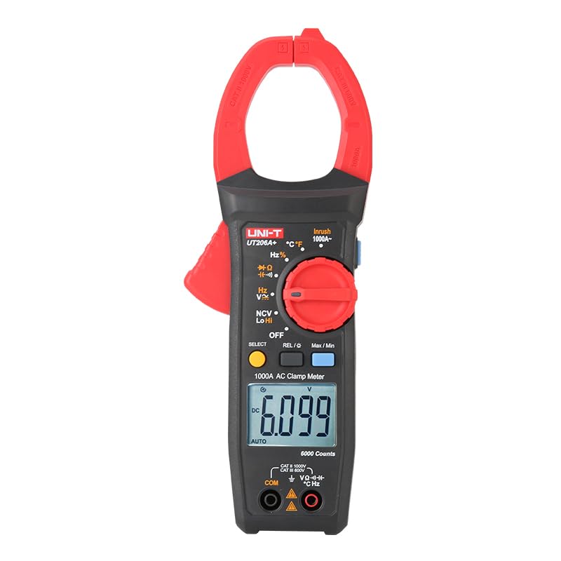 UNI-T UT205A+ UT206A+ Pinza Amperimétrica Medidor de corriente Pinza Amperímetro Medidor Profesional Integrado Eléctrico 1000V Voltímetro Frecuencia UT206A+ miniatura 1
