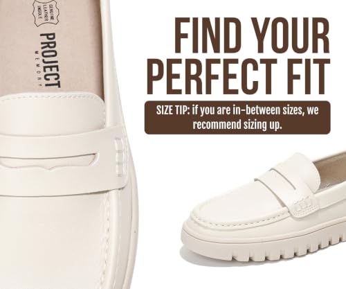 Image of Project Cloud 100% Genuine Leather Loafers for Women - Memory Foam Insoles Slip On Shoes for Women - Lightweight Womens Shoes - Non Slip Womens Loafers (Filide1)