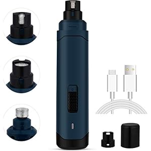 slopehill Hondennagelslijpmachines, geüpgraded 2 Speed 50DB Ultra Stil Snel opladen Elektrische Oplaadbare Pet Nail File Trimmer Pijnloze Huisdier Nail Grooming Clipper voor Kleine Medium Grote Honden en Katten