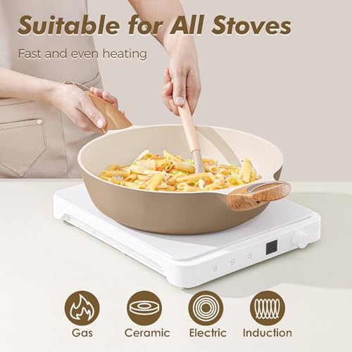 SENSARTE Ceramic Cookware Sets, Pots and Pans Set Nonstick, 20-Piece Induction Cookware, Non-toxic Healthy Non Stick Kitchen Cooking Set with Stay-Cool Handles, PFAS PTFE PFOA PFOS Free - Image 5