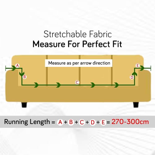 Image of HOKIPO 4 Seater Sofa Cover Elastic Stretchable Slipcover, Beige (NEW-4280-E23)