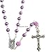 Nazareth Store Catholic Purple Pearl Beads Rosary Necklace Our Rose Lourdes Medal & Cross NS