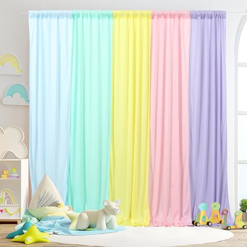 10×7FT Rainbow Backdrop Curtains for Parties...