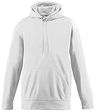 Augusta Sportswear Unisex-Adult Wicking Fleece Hooded Sweatshirt, White, Large