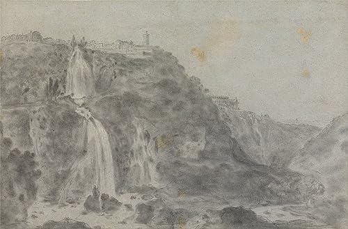 Image sur Toile les chutes de Tivoli peinture nordique grand format 60x90cm