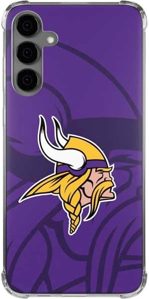 Skinit Clear Phone Case Compatible with Galaxy S24 Plus - Officially Licensed NFL Minnesota Vikings Double Vision Design