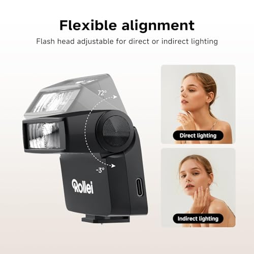 Rollei Flashy ONE Mini lampa błyskowa do aparatu fotograficznego GN 16 z wyświetlaczem LCD Czas ładowania 0,01~2,5 s, uniwersalna lampa błyskowa do aparatów fotograficznych