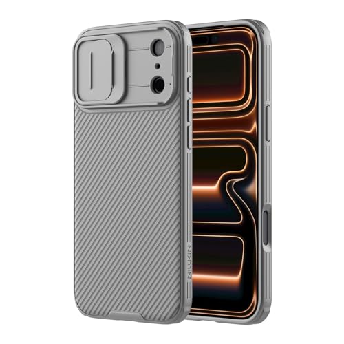 Image of Nillkin for iPhone 17 Pro Max Case with Slide Camera Cover, Thin Slim Fit, Shockproof Protective, Protector Privacy, Phone Case iPhone 17 Pro Max Camera Lens Protector 6.9 inch, Gray