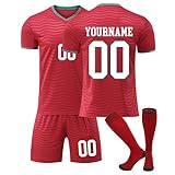 Mundial 2026 Camiseta de Fútbol Personalizadas para Hombres y Niño, Copa Mundial equipación Fútbol DIY Nombre Número con Conjunto Top Pantalón Corto y Calcetines Regalo de Futbol