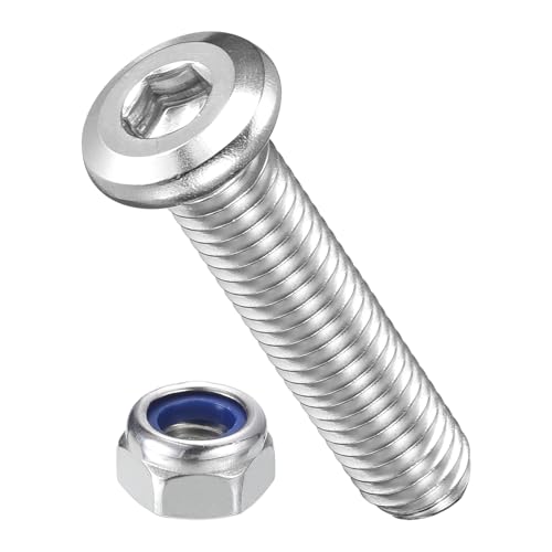 Image of METALLIXITY Crib Screws Replacement Set(M8-1.25x35) 20Pcs, Silver Tone, 304 Stainless Steel Hex Socket Furniture Bolts Screws - for Furniture Woodworking Project, Silver Tone