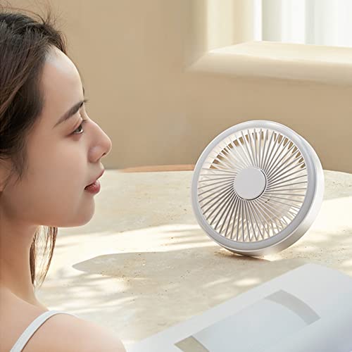 Ventilador de camping portátil recargable con lámpara LED y control remoto de sobremesa 7