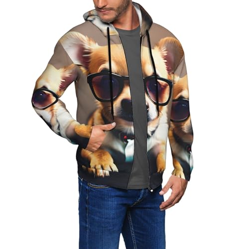 Sweat à capuche extensible homme motif chien original sweat-shirt automne hiver chaud